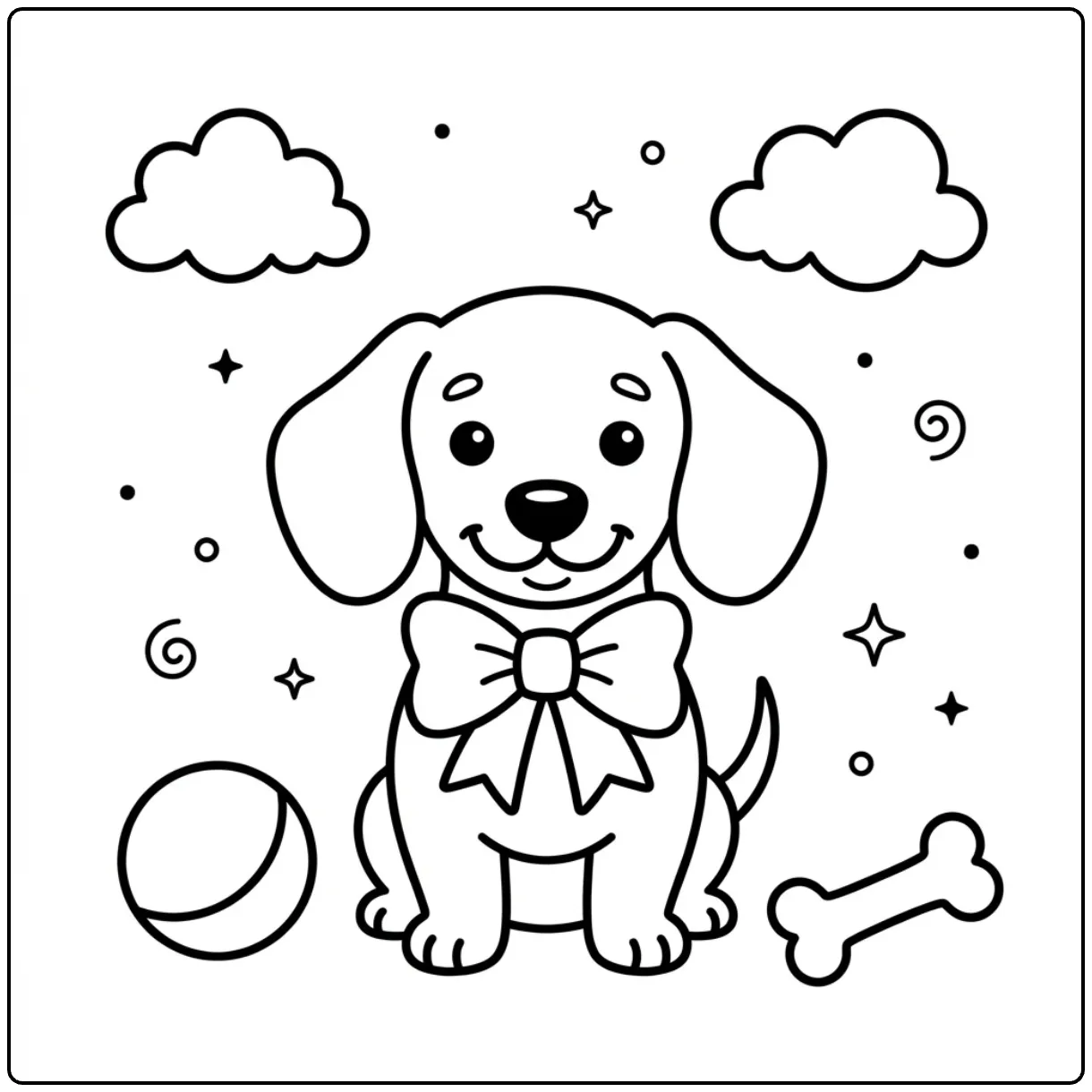 Cute smiling dog in an Easy Dachshund coloring page.