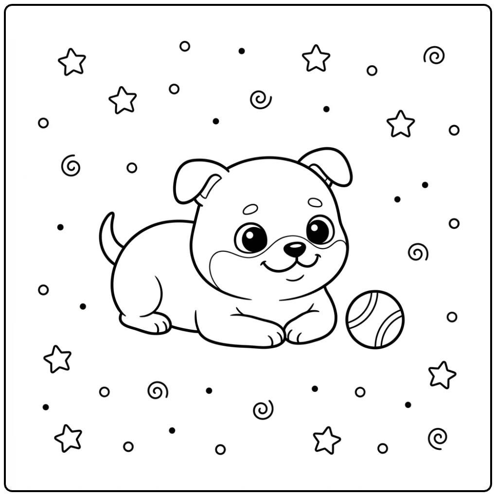 Cute lying down dog Simple Chihuahua coloring page