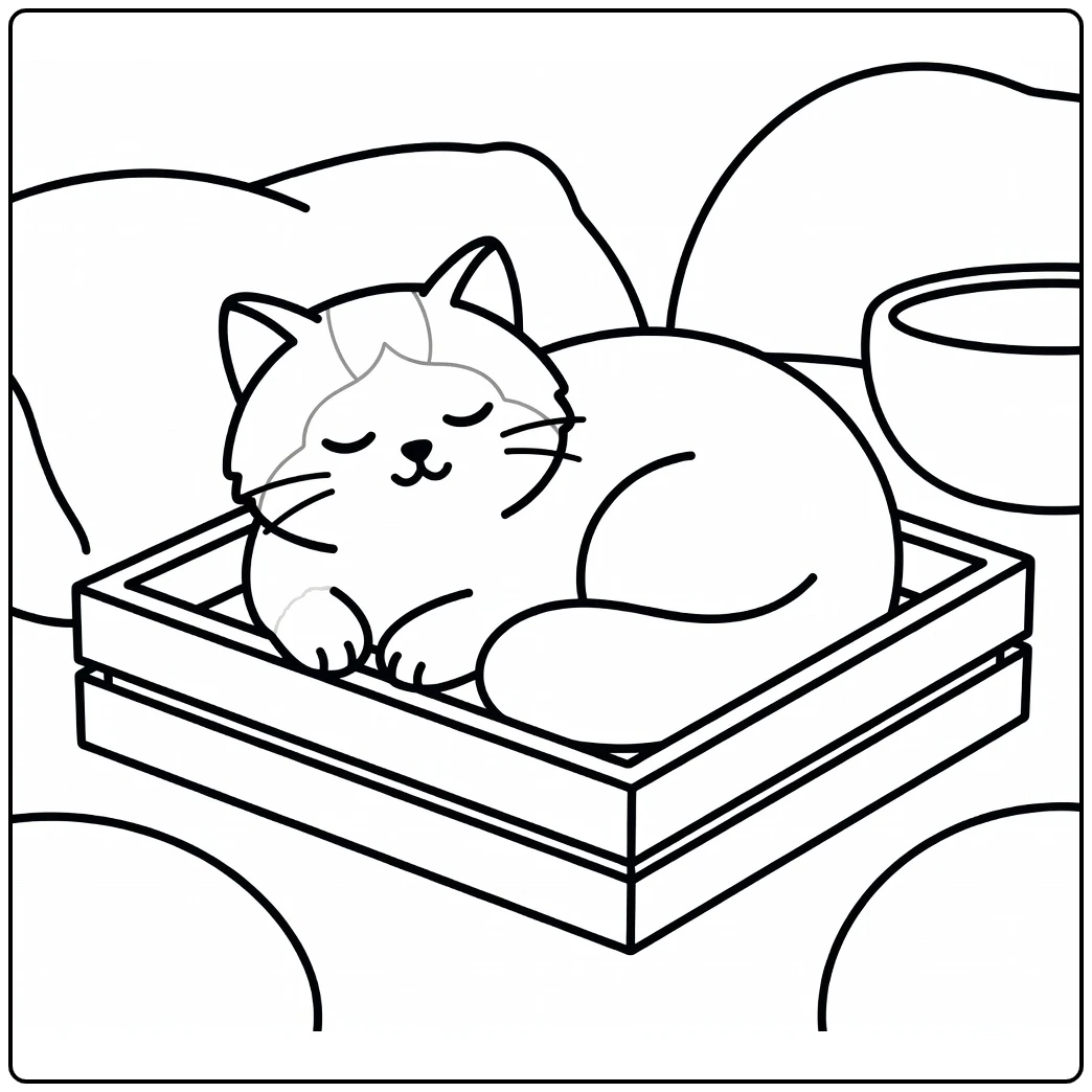 Sleepy ragdoll cat in crate ragdoll cat coloring pages