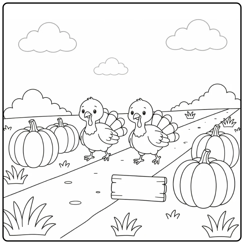cute thanksgiving turkey coloring page turkeys with pumpkins