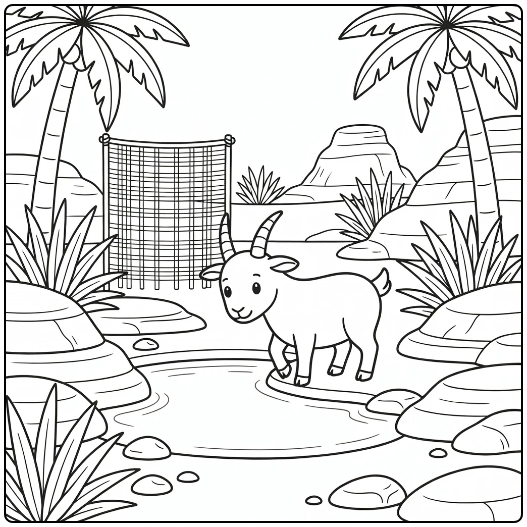 Goat coloring page for adults mountain goat oasis spring