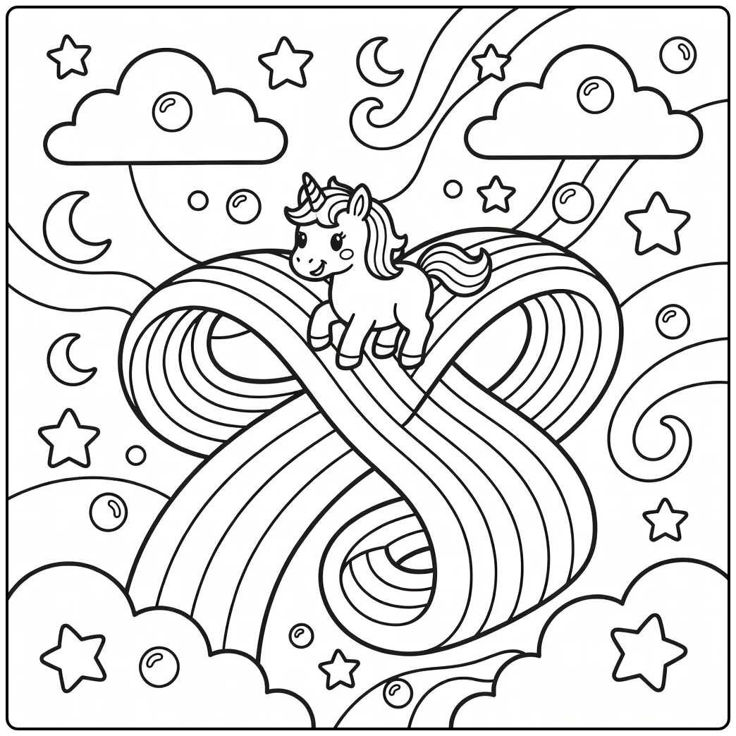 Rainbow baby unicorn coloring page sliding rainbow ramp