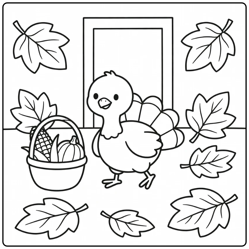 thanksgiving turkey coloring page for kids baby turkey