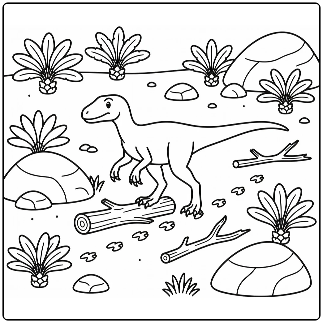 Australian dinosaurs coloring page Australovenator tracks prints
