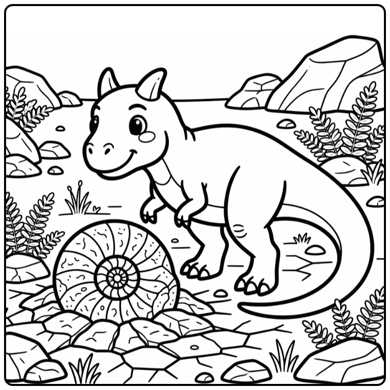 carnotaurus coloring page dinosaur exploring fossil