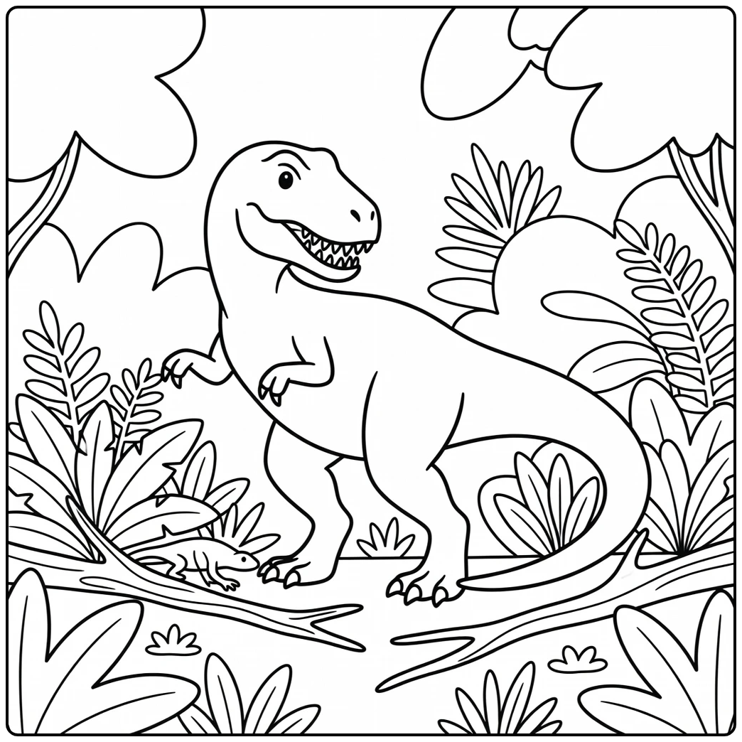 allosaurus coloring page showing allosaurus turning sharply