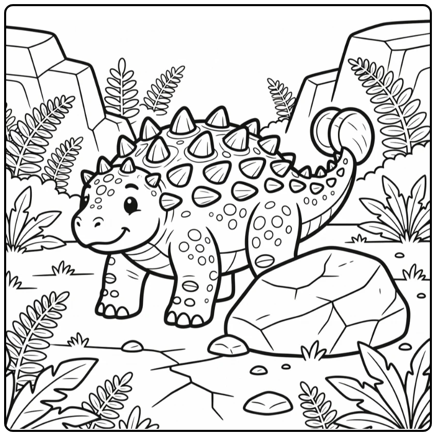 ankylosaurus bumpy coloring page dinosaur by boulder