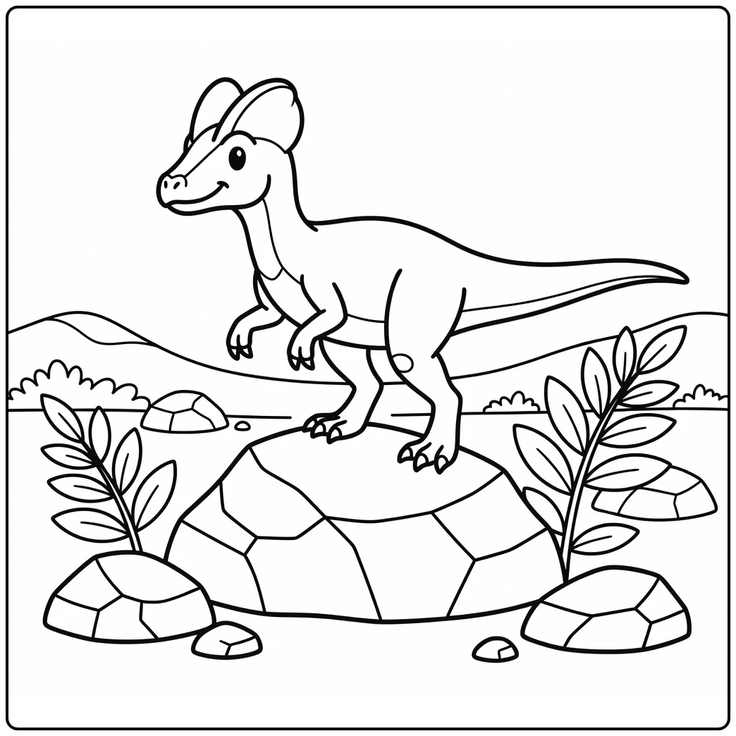dilophosaurus coloring page Dilophosaurus climbing boulder