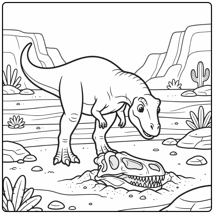 giganotosaurus coloring page dinosaur finds fossil skull