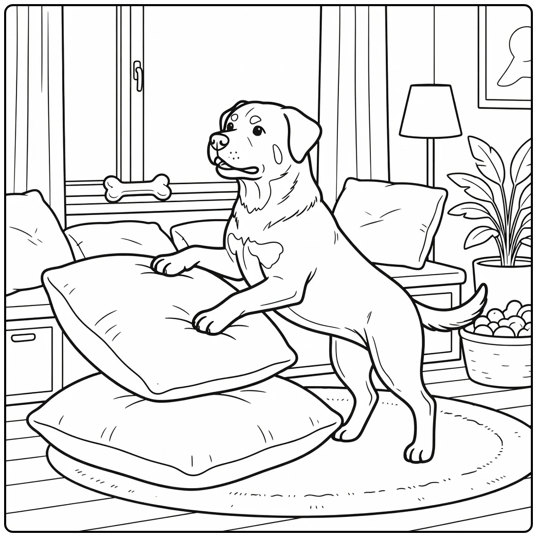 Rottweiler coloring page climbing cushions for toy
