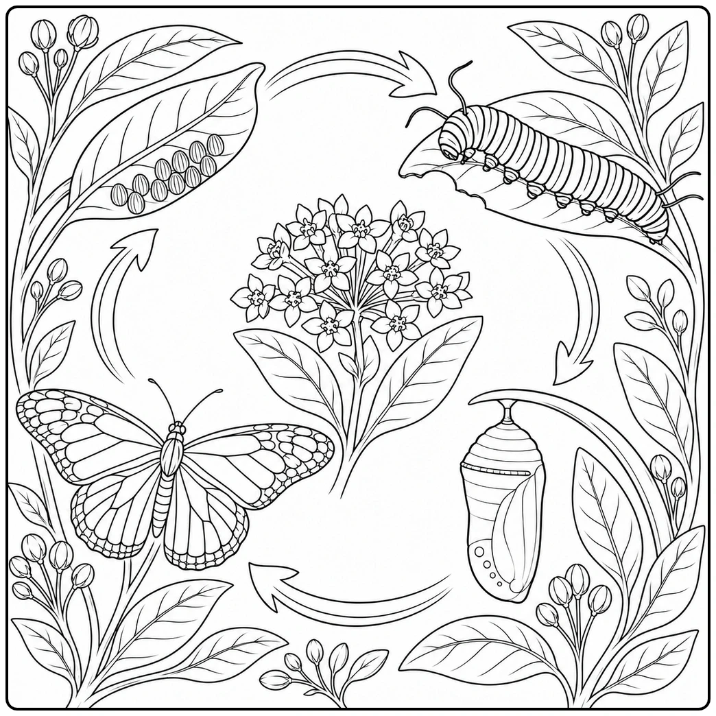 Flower Centered Life Cycle Wheel